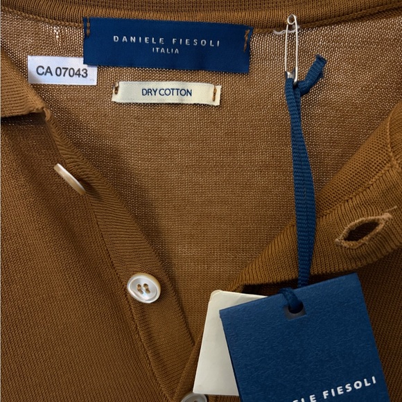 Daniele Fiesoli Men's Tan Polo Shirt. Dry Cotton - Picture 4 of 6